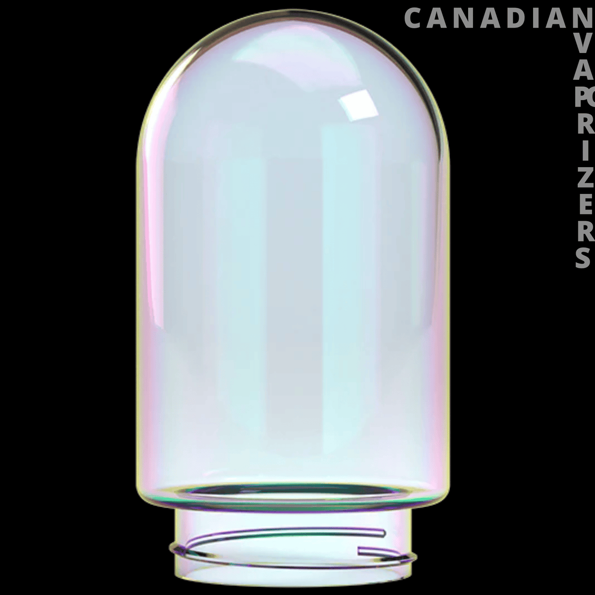 STUNDENGLASS SINGLE GLASS GLOBE (LARGE) - Large clear glass globe with an iridescent rainbow sheen and open base.