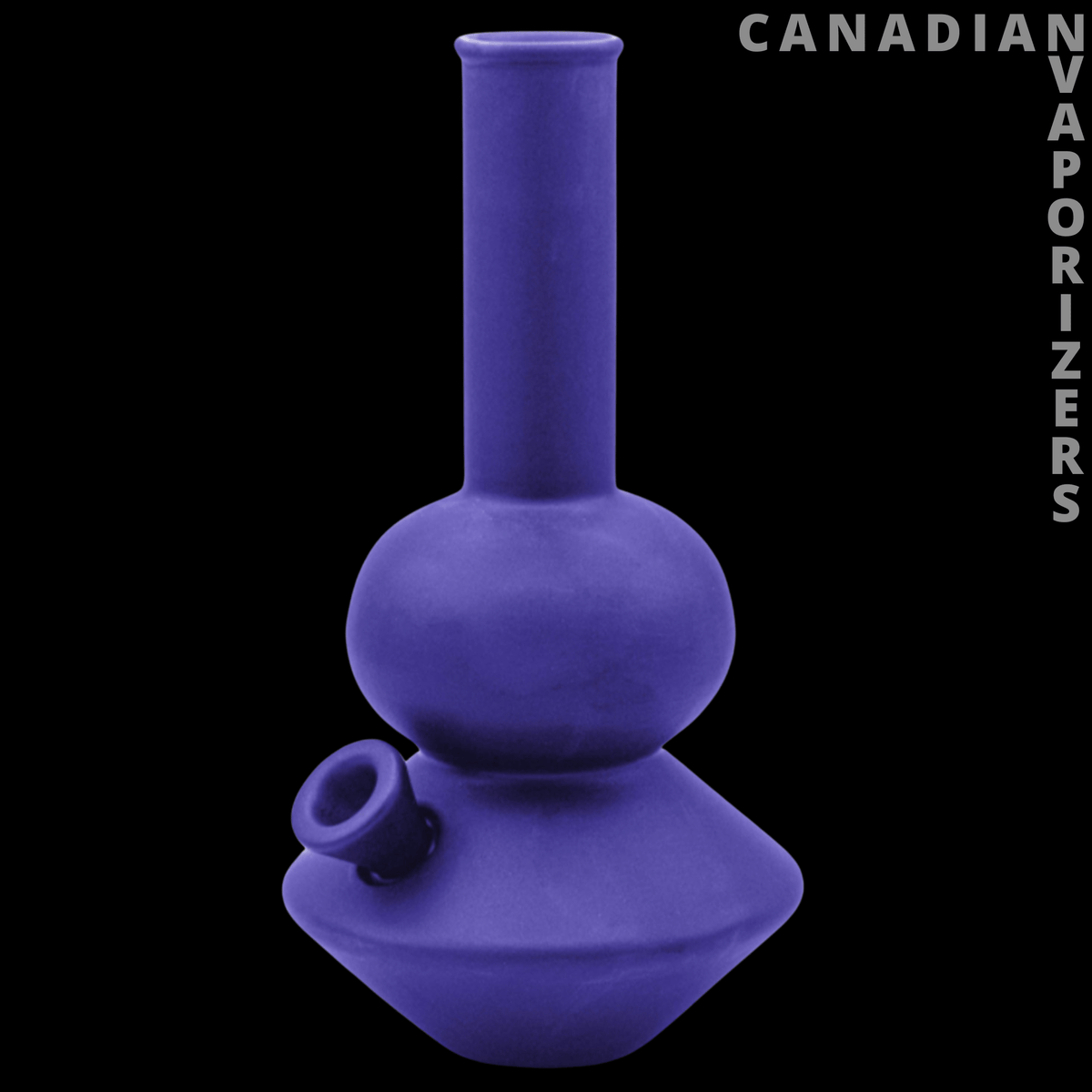 Summerland Land Yacht Bong - Matte purple land yacht bong with a tall cylindrical neck, rounded chamber, and angled side bowl.