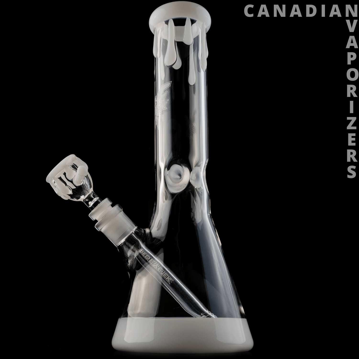 White | Red Eye Tek 12.5 Inch Tall Paint Drip Beaker Tube - Canadian Vaporizers